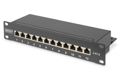 [DN-91612S] DIGITUS CAT 6, Klasse E Patch Panel, geschirmt, schwarz