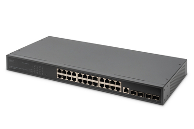 [DN-80223] DIGITUS 24-Port Gigabit Switch,  19 Zoll, Managed,  4 SFP+ Uplinks