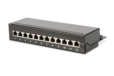 [DN-91612SD-EA] DIGITUS Desktop CAT 6A, Klasse EA Patch Panel, geschirmt, schwarz