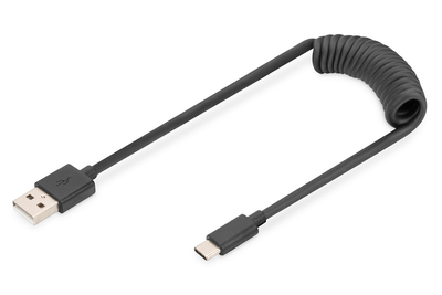 [AK-300430-006-S] DIGITUS USB 2.0 - USB - A auf USB - C Spiralkabel