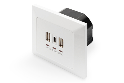 [DA-70618] DIGITUS Steckdose mit USB A & USB-C Ports, Unterputz-Montage