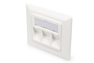 [DN-93821] DIGITUS Leerdose für Keystone Module, Rahmen 80x80 mm + Zentralplatte 50x50 mm