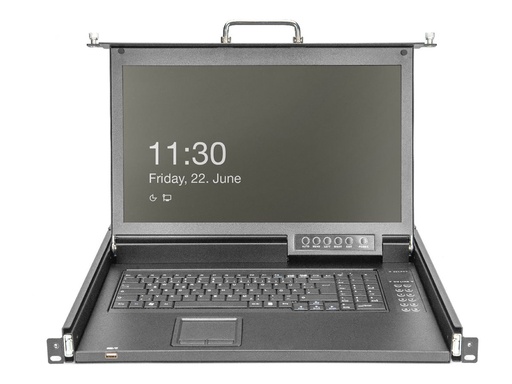 [DS-72220-4FR] DIGITUS KVM-Konsole mit KVM-Switch - 8 Anschlüsse - Französisch - 43.2 cm (17")