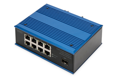 [DN-651137] DIGITUS 8 Port Gigabit Ethernet Netzwerk PoE Switch, Industrial, Unmanaged, 1 SFP Uplink Switch