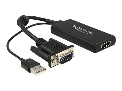 [62668] Delock Videokonverter - VGA - HDMI - Schwarz