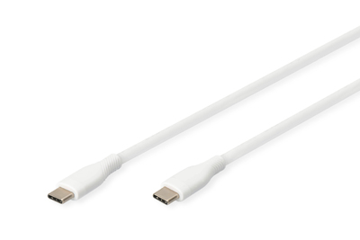 [AK-300341-005-W] DIGITUS USB-C Silikon Anschlusskabel, 0,5m, weiß
