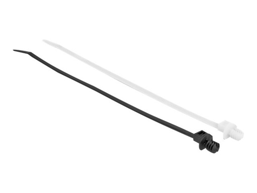 [19502] Delock Kabelbinder - mit Lamellenfuß - 20 cm - Schwarz, durchsichtig (Packung mit 100)
