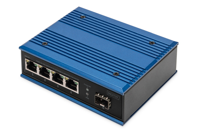 [DN-651135] DIGITUS 4 Port Gigabit Ethernet Netzwerk PoE Switch, Industrial, Unmanaged, 1 SFP Uplink