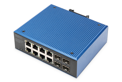 [DN-651153] DIGITUS Industrieller 8+4 -Port Gigabit  Ethernet PoE Switch