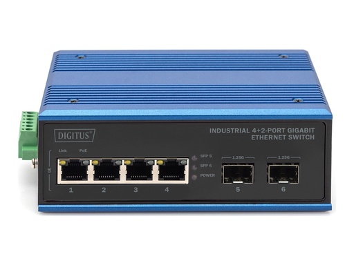 [DN-651148] DIGITUS DN-651148 - Switch - industriell - 4 x 10/100/1000Base-TX + 2 x Gigabit SFP