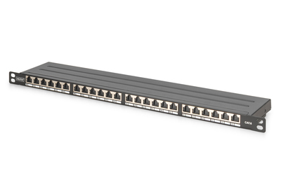 [DN-91624S-SL-SH] DIGITUS CAT 6, Klasse E High Density Patch Panel, geschirmt, schwarz