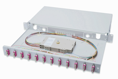 [DN-96321-4] DIGITUS LWL Spleißbox, 1HE, bestückt, 12x SC DX, OM4