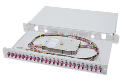 [DN-96332-4] DIGITUS LWL Spleißbox, 1HE, bestückt, 24x LC DX, OM4