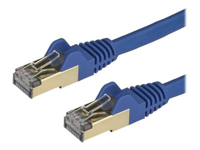 [6ASPAT3MBL] StarTech.com 3m CAT6A Ethernet Cable, 10 Gigabit Shielded Snagless RJ45 100W PoE Patch Cord, CAT 6A 10GbE STP Network Cable w/Strain Relief, Blue, UL Certified Wiring/TIA - Category 6A - 26AWG (6ASPAT3MBL)