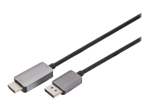 [DB-340305-010-S] DIGITUS Adapterkabel - DisplayPort männlich Verriegelung zu HDMI männlich - 1 m - Schwarz - Druckknopf, Dolby DTS-HD Master Audio-Unterstützung, Dolby TrueHD-Unterstützung, unterstützt 8K 60 Hz (7680 x 4320)