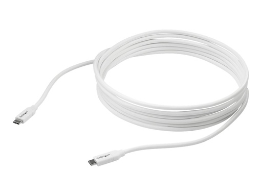 [USB2C5C4MW] StarTech.com StarTech USB-C auf USB-C Kabel mit 5A Power Delivery - 4m - Weiss - ST/ST - USB 2.0 - USB-IF zertifiziert - USB Typ C Kabel - USB-Kabel - USB-C (M)