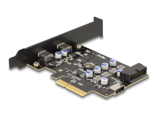 [90345] Delock USB-Adapter - PCIe 3.0 x4 Low-Profile - USB-C x 1 + USB x 1 + USB 3.0 (intern)