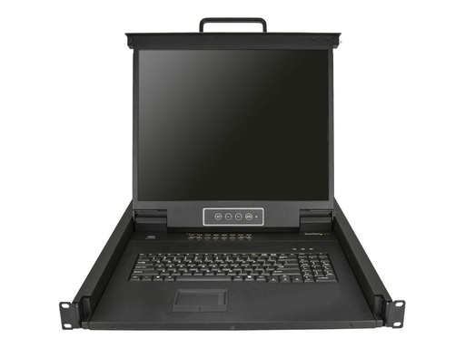 [RKCONS1916K] StarTech.com 16 Port Rack KVM Konsole mit 1,8 m Kabeln - US Tastatur(QWERTY), Integrierter KVM Switch mit 19" LCD Monitor - 1HE LCD KVM Konsole - OSD KVM - 50.000 MTBF - USB + VGA(RKCONS1916K) - KVM-Konsole mit KVM-Switch - 16 Anschlüsse - PS/2, USB - US - 48.3 cm (19")