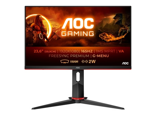 [C24G2AE/BK] AOC Gaming C24G2AE/BK - LED-Monitor - Gaming - gebogen - 61 cm (24")