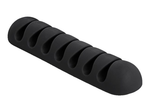 [18348] Delock Kabelhalter - Tisch montierbar, Oberfläche montierbar, geeignet für Wandmontage - Schwarz (Packung mit 6)