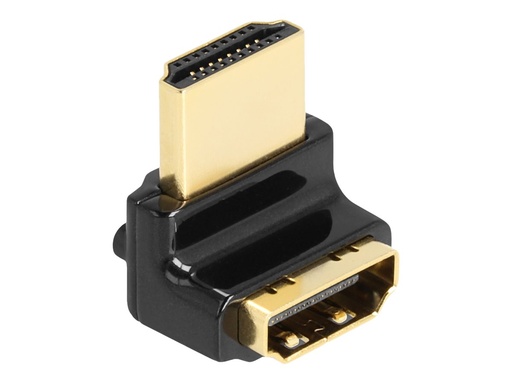 [60017] Delock Highspeed - HDMI-Adapter - HDMI männlich zu HDMI weiblich gewinkelt - 2.2 m - Schwarz - unterstützt 4K 144 Hz (3840 x 2160)