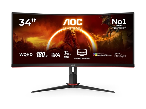 [CU34G2XP/BK] AOC Gaming CU34G2XP/BK - LED-Monitor - Gaming - gebogen - 86.4 cm (34")