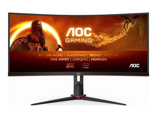 [CU34G2XP/BK] AOC Gaming CU34G2XP/BK - LED-Monitor - Gaming - gebogen - 86.4 cm (34")