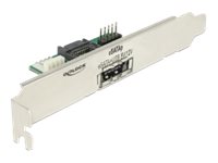 [63921] Delock Slot bracket 1 x eSATApd 5 V / 12 V - SATA-Blende, intern/extern - 4-Pin-Mini-Stromversorgungsstecker, SATA, 9-poliger USB-Header zu 11-poliger USB/eSATA (5/12V)