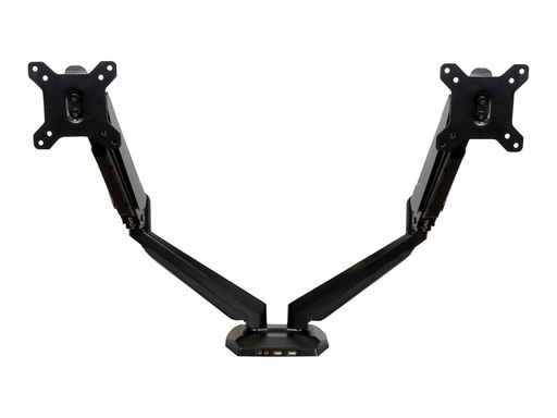 [ARMSLIMDUO] StarTech.com Startech Dual Monitor Halterung mit eingebautem 2 Port USB und Audio Passthrough - Befestigungskit - einstellbarer Arm - für LCD-Display - Aluminium - Schwarz - Bildschirmgröße: 76.2 cm (12"-32")