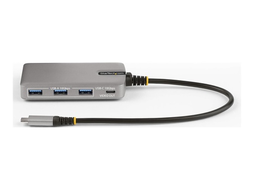 [HB31C3A1CDPPD3] StarTech.com 4-Port USB-C Hub with USB-C DP Alt Mode Video Output 4K 60Hz, 3x USB-A, 1x USB-C, 100W Power Delivery Pass-Through, USB 3.2 Gen 2 (10Gbps)
