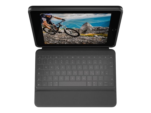 [920-009318] Logitech Rugged Folio - Tastatur und Foliohülle - Apple Smart connector - Pan Nordisch - für Apple 10.2-inch iPad (7. Generation, 8. Generation, 9. Generation)