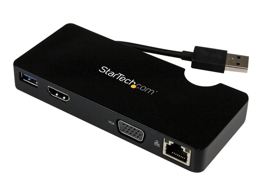 [USB3SMDOCKHV] StarTech.com USB 3.0 Universal Laptop Mini Dockingstation mit HDMI oder VGA, Gigabit Ethernet, USB 3.0