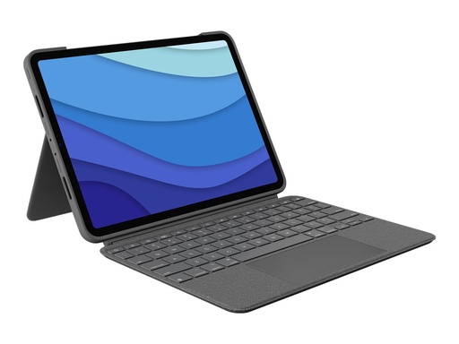 [920-010148] Logitech Combo Touch - Tastatur und Foliohülle - mit Trackpad - hintergrundbeleuchtet - Apple Smart connector - QWERTY - GB - Oxford Gray - für Apple 11-inch iPad Pro (1. Generation, 2. Generation, 3. Generation)