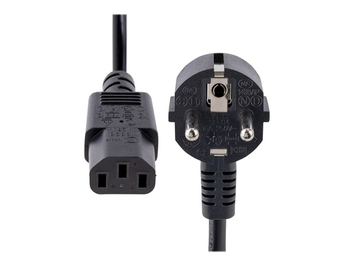 [713E-1M-POWER-CORD] StarTech.com StarTech 1 m C13 Stromkabel, EU Schuko auf C13, 10A 250V, Netzkabel - Stromkabel - power CEE 7/7 (S)