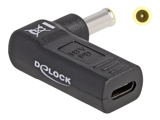 [60013] Delock Netzteil - 24 pin USB-C (W) zu Gleischstromstecker 5,5 x 3,0 mm (M)
