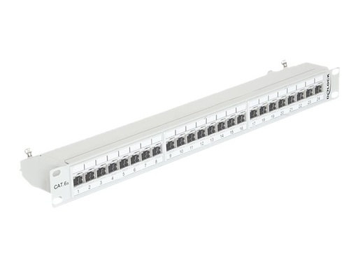 [43319] Delock Patch Panel - CAT 6a - RJ-45 X 24 - Hellgrau, RAL 7035 - 1U - 48.3 cm (19")