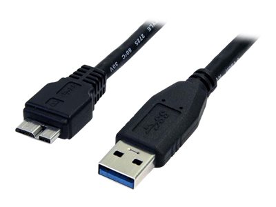 [USB3AUB50CMB] StarTech.com 0,5m USB 3.0 A auf Micro B Kabel - St/St - Schwarz - 50cm SuperSpeed USB 3.0 Anschlusskabel - Stecker / Stecker - USB-Kabel - Micro-USB Typ B (M)