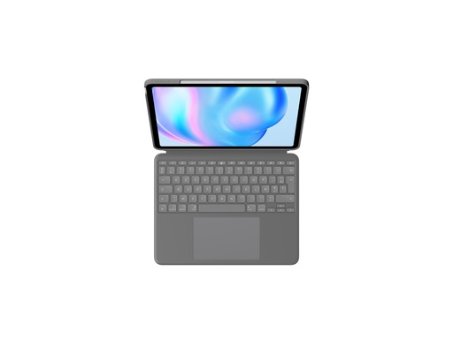 [920-012613] Logitech Combo Touch - Tastatur und Foliohülle - mit Trackpad - hintergrundbeleuchtet - Apple Smart connector - AZERTY - Französisch - Oxford Gray - für Apple 13-inch iPad Air (M2, M3)
