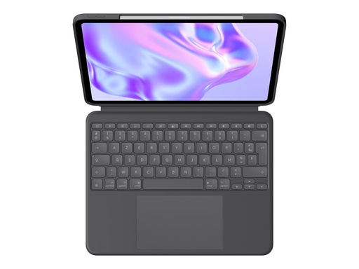 [920-012663] Logitech Combo Touch - Tastatur und Foliohülle - mit Trackpad - hinterleuchtet - Apple Smart connector - AZERTY - Französisch - Graphite - für Apple 13-inch iPad Pro (M4)