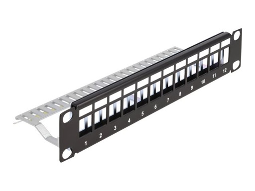 [66874] Delock Patchpanel (Blindblech) - mit Zugentlastung - Rack montierbar - Schwarz - 1U - 25.4 cm (10")
