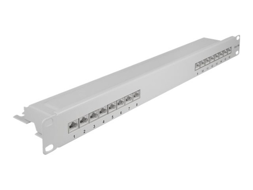 [66877] Delock Patch Panel - CAT 6a - RJ-45 X 16 - Grau - 1U - 48.3 cm (19")