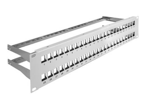 [66879] Delock Patchpanel (Blindblech) - mit Zugentlastungen - Rack montierbar - Grau - 2U - 48.3 cm (19")