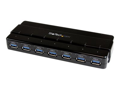 [ST7300USB3B] StarTech.com 7 Port USB 3.0 SuperSpeed Hub - USB 3 Hub Netzteil / Stromanschluss und Kabel