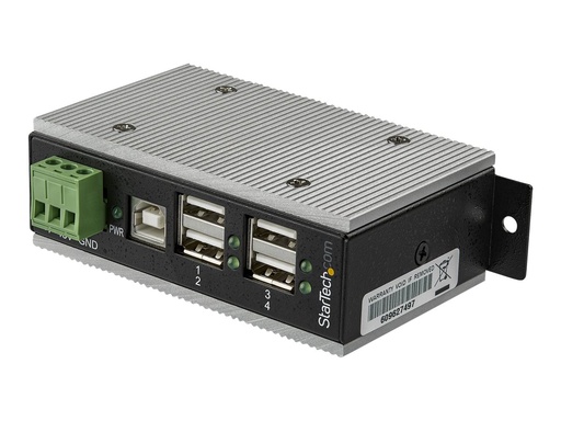 [HB20A4AME] StarTech.com Startech HB20A4AME USB 2.0 Hub (4-Port Industrial USB 2.0 Hub mit ESD-Schutz, 350W Überspannungsschutz , Wandmontage)