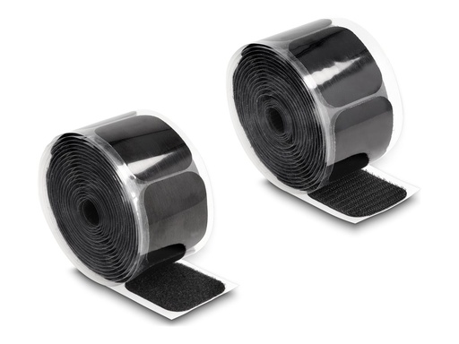 [19108] Delock Klettverschluss-Pad - 5 m - Schwarz