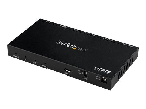 [ST122HD20S] StarTech.com 2 Port HDMI Splitter (4K 60Hz, mit Scaler, HDCP 2.2, EDID Emulation, 7.1 Surround Sound)