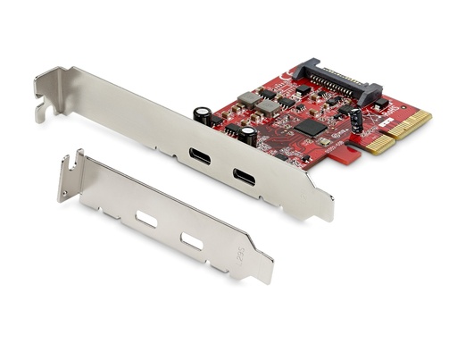 [PEXUSB312C3] StarTech.com PCIe USB 3.1 Card, 2x USB C 3.1 Gen 2 10Gbps, PCIe Gen 3 x4, ASM3142 Chipset, USB Type-C PCI Express Card, 2-Port USB 3.2 Gen 2x1 Expansion Add-On Card, Windows, macOS, Linux