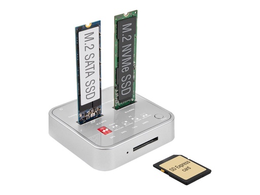 [64138] Delock SSD-Dockingstation Schächte: 2 - M.2 - M.2 NVMe Card - USB 3.2 (Gen 2)