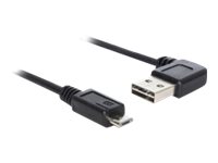 [85163] Delock Easy - USB-Kabel - USB (M) links/rechts abgewinkelt, umkehrbar zu Micro-USB Typ B (M)