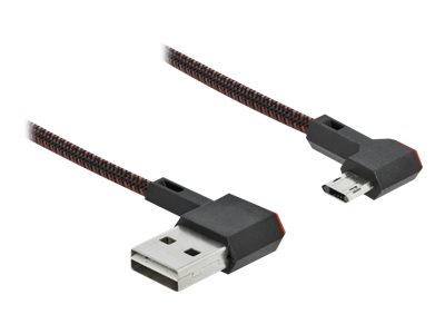 [85271] Delock Easy - USB-Kabel - USB (M) links/rechts abgewinkelt, umkehrbar zu Micro-USB Typ B (M)